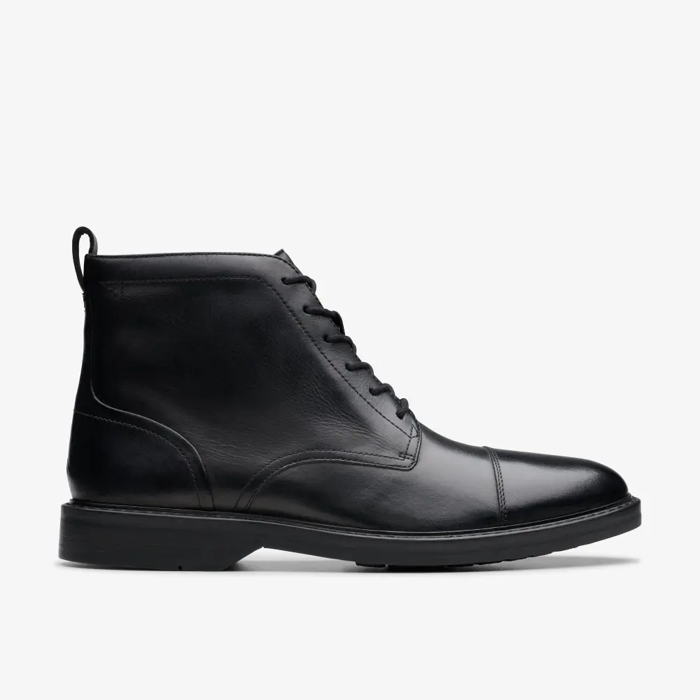 Mens Aldwin Cap Black Leather Oxford Boots online