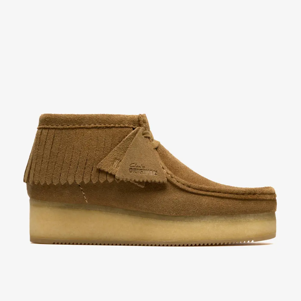 Womens Wedge Fringe Light Tan Suede Wallabees online